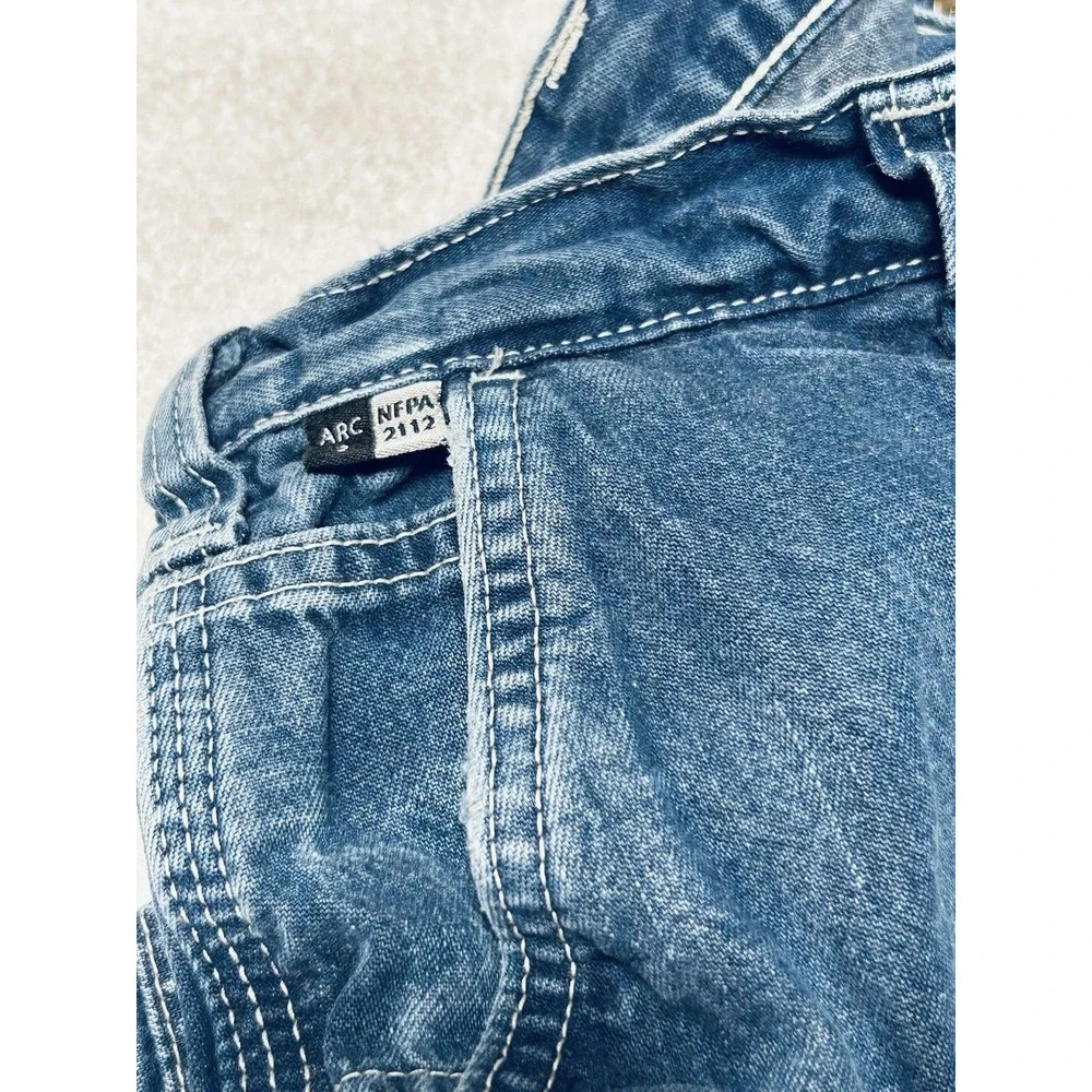 CARHARTT FR FLAME/FIRE RESISTANT BLUE JEANS MENS 44x32 SEE PICTURES WORK CARGO